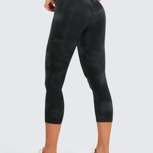 CRZ YOGA Womens Butterluxe Workout Capri Leggings with Pockets 21 Inches - High Waisted Gym Athletic Crop Yoga