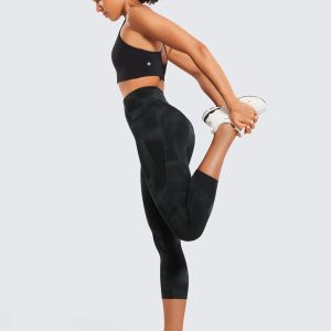 CRZ YOGA Womens Butterluxe Workout Capri Leggings with Pockets 21 Inches - High Waisted Gym Athletic Crop Yoga