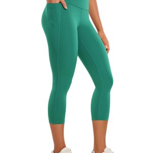 CRZ YOGA Womens Butterluxe Workout Capri Leggings with Pockets 21 Inches - High Waisted Gym Athletic Crop Yoga