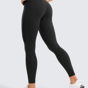 CRZ YOGA Womens Butterluxe Workout Leggings 25 Inches - High Waisted Gym Yoga Pants with Pockets Buttery Soft