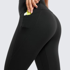 CRZ YOGA Womens Butterluxe Workout Leggings 25 Inches - High Waisted Gym Yoga Pants with Pockets Buttery Soft