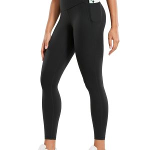 CRZ YOGA Womens Butterluxe Workout Leggings 25 Inches - High Waisted Gym Yoga Pants with Pockets Buttery Soft