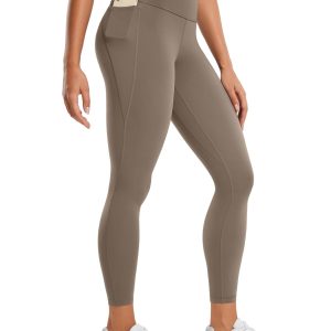 CRZ YOGA Womens Butterluxe Workout Leggings 25 Inches - High Waisted Gym Yoga Pants with Pockets Buttery Soft