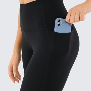 CRZ YOGA Womens Butterluxe Workout Leggings 28 Inches - High Waisted Gym Yoga Pants with Pockets Running Buttery Soft