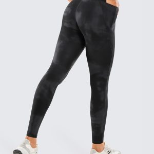 CRZ YOGA Womens Butterluxe Workout Leggings 28 Inches - High Waisted Gym Yoga Pants with Pockets Running Buttery Soft