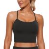 CRZ YOGA Womens Butterluxe Y Back Longline Sports Bras - Spaghetti Straps Racerback Padded Yoga Workout Crop Tank Top