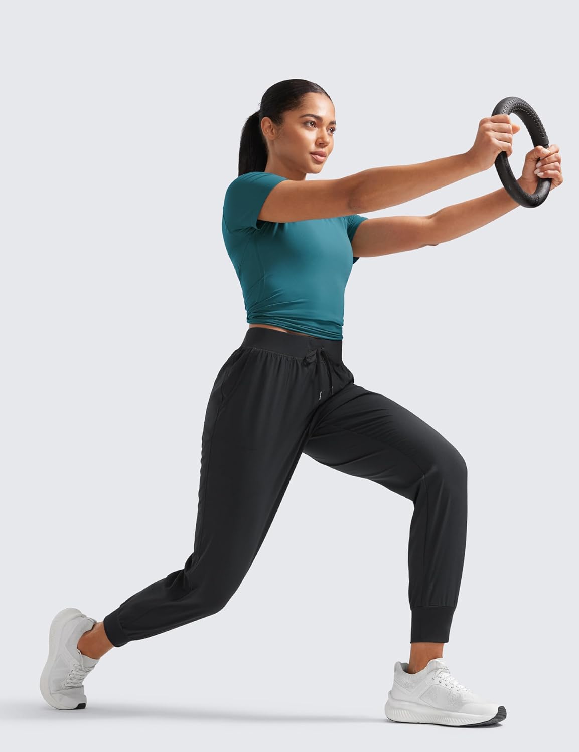 CRZ YOGA Women's Lightweight Workout Joggers 27.5" - Travel Casual Outdoor Running Athletic Track Hiking Pants with Pockets