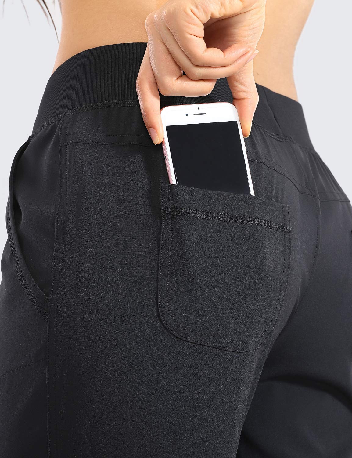 CRZ YOGA Women's Lightweight Workout Joggers 27.5" - Travel Casual Outdoor Running Athletic Track Hiking Pants with Pockets