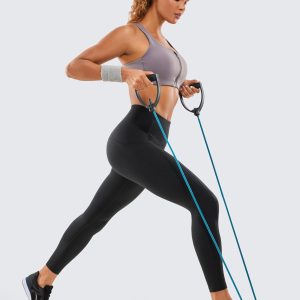 CRZ YOGA Women's Naked Feeling Workout Leggings 25 Inches - High Waisted Yoga Pants with Side Pockets Running Tights