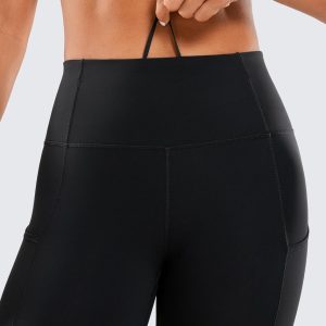 CRZ YOGA Women's Naked Feeling Workout Leggings 25 Inches - High Waisted Yoga Pants with Side Pockets Running Tights