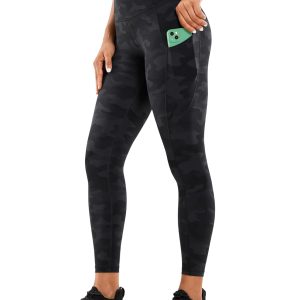 CRZ YOGA Women's Naked Feeling Workout Leggings 25 Inches - High Waisted Yoga Pants with Side Pockets Running Tights