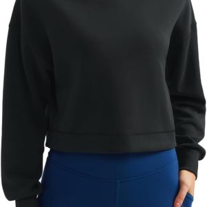 CRZ YOGA Womens SoftAura Cropped Hoodie Long Sleeve Hooded Sweatshirt Basic Workout Casual Pullover