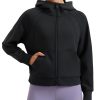 CRZ YOGA Womens SoftAura Full Zip Up Hoodie Workout Casual Hooded Sweatshirt Long Sleeve Athletic Jacket