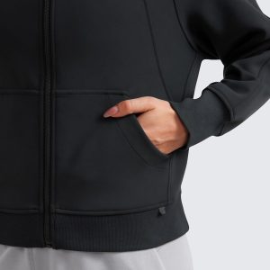 CRZ YOGA Womens SoftAura Full Zip Up Hoodie Workout Casual Hooded Sweatshirt Long Sleeve Athletic Jacket