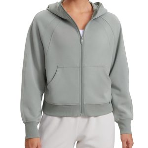 CRZ YOGA Womens SoftAura Full Zip Up Hoodie Workout Casual Hooded Sweatshirt Long Sleeve Athletic Jacket