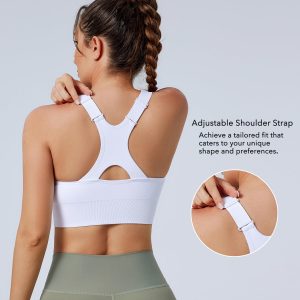 Evercute Adjustable Sports Bras for Women Racerback High Support Bras Set Padded Workout Bras Set Size M