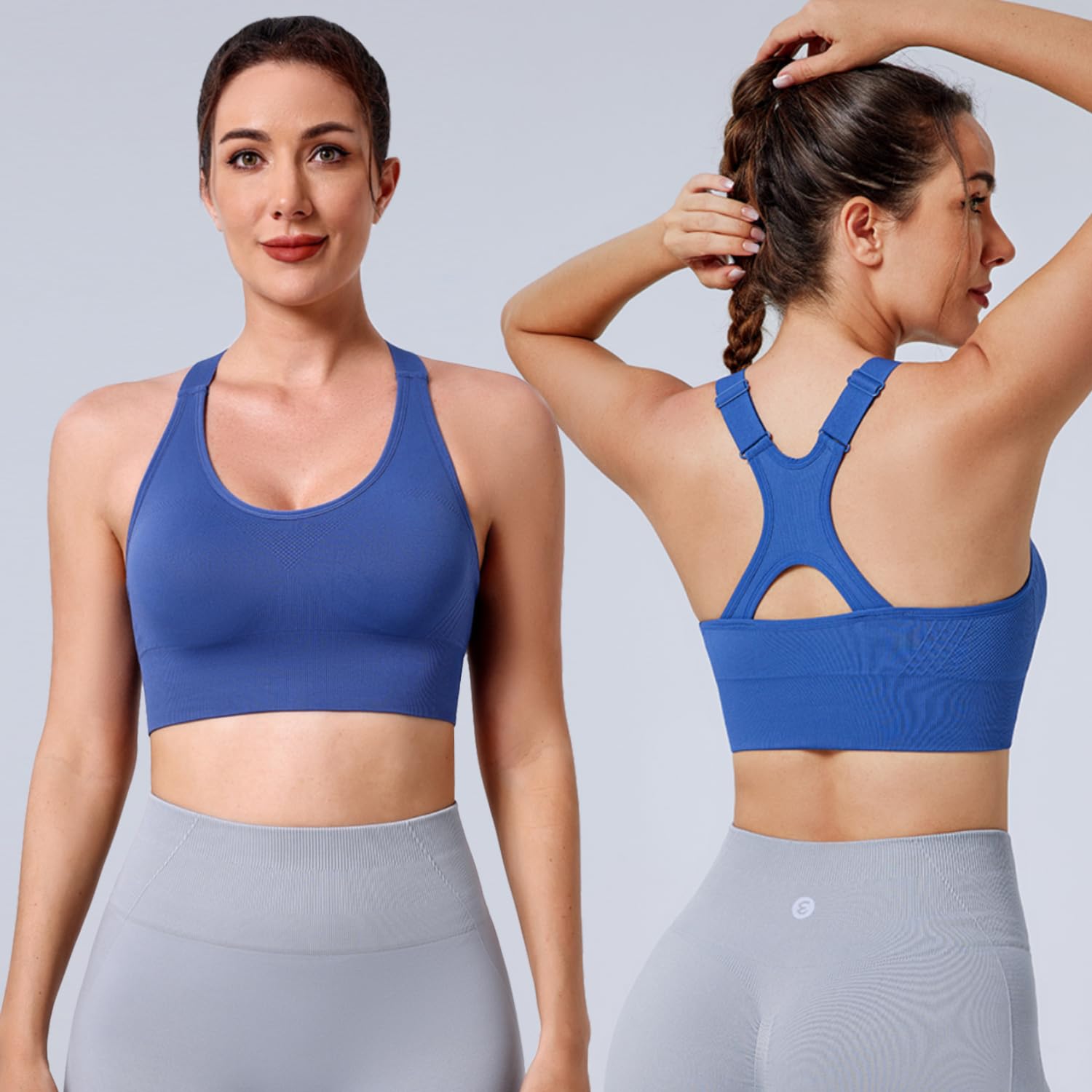 Evercute Adjustable Sports Bras for Women Racerback High Support Bras Set Size M