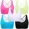Evercute Cross Back Sport Bras Padded Strappy Medium Support Cropped Bras for Yoga Workout Fitness Bras