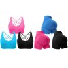 Evercute Cross Back Sport Bras Shorts Pack Padded Strappy Medium Support Cropped Bras for Yoga Size M