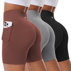 Evercute Cross Back Sport Bras Shorts Pack Padded Strappy Medium Support Cropped Bras Set Size M