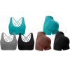 Evercute Cross Back Sport Bras with Shorts Set Padded Strappy Medium Support Cropped Bras Set Size M