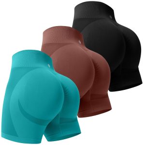 Evercute Cross Back Sport Bras with Shorts Set Padded Strappy Medium Support Cropped Bras Set Size M