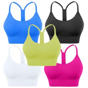 Evercute Racerback Sports Bras Padded Y Racer Back Cropped Bras for Yoga Workout Fitness Low Impact