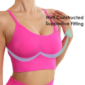 Evercute Racerback Sports Bras Padded Y Racer Back Cropped Bras for Yoga Workout Fitness Low Impact