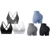 Evercute Women's Sports Bras Adjustable Deep V Neck Bras Pack Size M