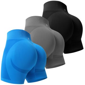 Evercute Women's Sports Bras Adjustable Deep V Neck Bras Set with Shorts Wireless Spaghetti Strap Sexy Bras Size M