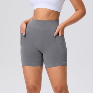 Evercute Women's Sports Bras Adjustable Deep V Neck Bras with Shorts Pack Wireless Spaghetti Strap Low Support Sexy Bras Size L