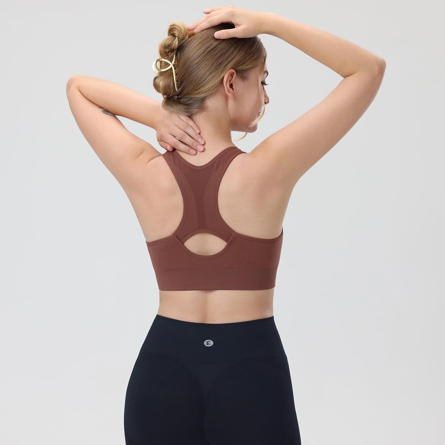 Evercute Women's Zip Front Sports Bras Shorts Pack Wireless Padded Medium Support Post-Surgery Bra Size M