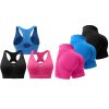 Evercute Women's Zip Front Sports Bras Whith Shorts Pack Wireless Padded Racerback Medium Support Yoga Athletic Bras Size M
