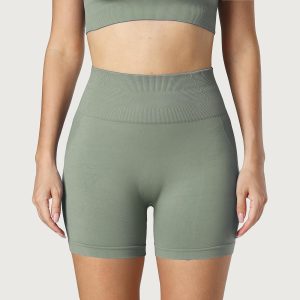 Evercute Workout Set for Women 3 Sets Seamless High Impact Sports Bras Gym Shorts Size L