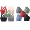 Evercute Zip Front Post-Surgery Bra Women's Wireless Sports Bras Padded Strappy Medium Support Size L
