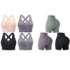 Evercute Zip Front Post-Surgery Bra Women's Wireless Sports Bras Padded Strappy Set Size L