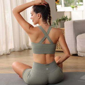 Evercute Zip Front Post-Surgery Bra Women's Wireless Sports Bras Padded Strappy Medium Support Size L