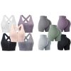 Evercute Zip Front Post-Surgery Bra Women's Wireless Sports Bras Padded Strappy Medium Support Yoga Set Size L