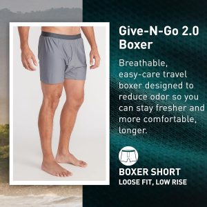 ExOfficio Men's Give-N-Go 2.0 Boxer - Breathable Durable Easy Care Travel Underwear