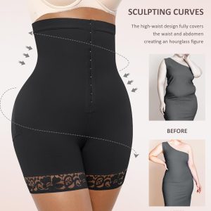FeelinGirl Butt Lifter Shapewear Tummy Control Shorts Body Shaper for Women with Lace Trim