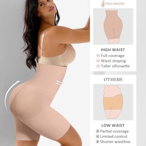 FeelinGirl Shapewear for Women Tummy Control High Waist Body Shaper Shorts Butt Lifting Control Panties