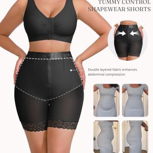 FeelinGirl Shapewear for Women Tummy Control Shorts Butt Lifting Faja Mid-waist Body Shaper with Hook Zipper Closure