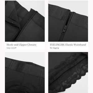 FeelinGirl Shapewear for Women Tummy Control Shorts Butt Lifting Faja Mid-waist Body Shaper with Hook Zipper Closure