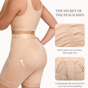 FeelinGirl Shapewear for Women Tummy Control Shorts Butt Lifting Faja Mid-waist Body Shaper with Hook Zipper Closure