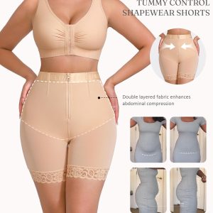 FeelinGirl Shapewear for Women Tummy Control Shorts Butt Lifting Faja Mid-waist Body Shaper with Hook Zipper Closure