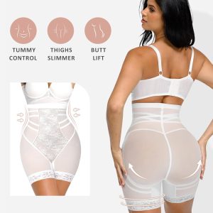 FeelinGirl Shapewear Tummy Control Body Shaper Control Panties High Waisted Lace Shapewear Shorts Butt Lifting
