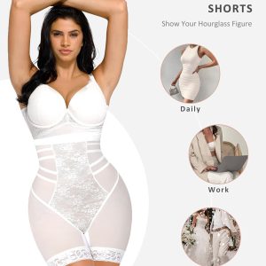 FeelinGirl Shapewear Tummy Control Body Shaper Control Panties High Waisted Lace Shapewear Shorts Butt Lifting