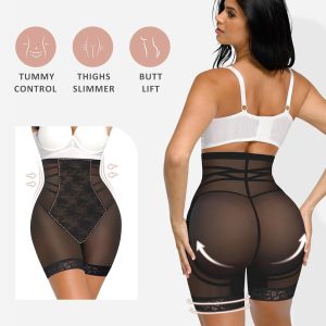 FeelinGirl Shapewear Tummy Control Body Shaper Control Panties High Waisted Lace Shapewear Shorts Butt Lifting