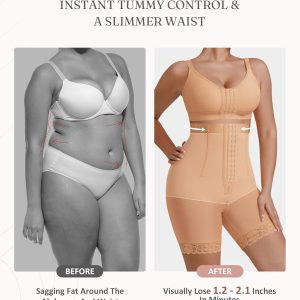 FeelinGirl Tummy Control Shapewear for Women Faja Shorts High Waisted Seamless Body Shaper with Zipper Crotch