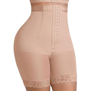 FeelinGirl Tummy Control Shapewear for Women Faja Shorts High Waisted Seamless Body Shaper with Zipper Crotch